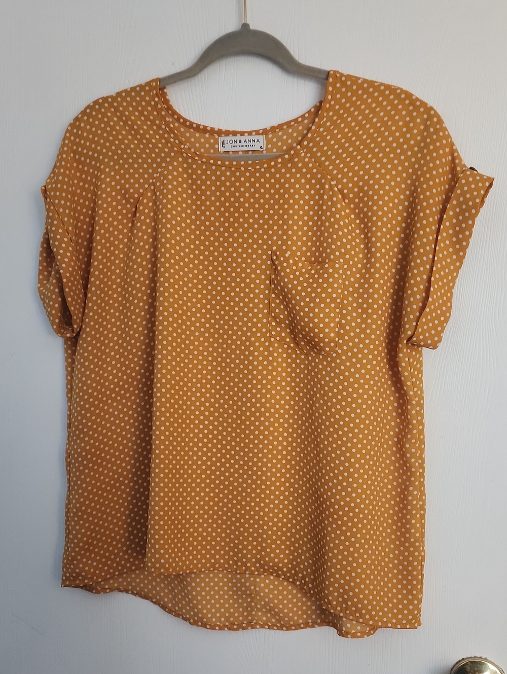 Jon & Anna Mustard Dot Short Sleeve Blouse